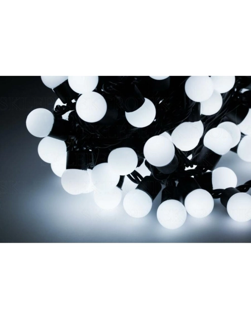 Zdjęcie: Lampki choinkowe kulki LED 50 lampek białe 6,5 m VOLTENO