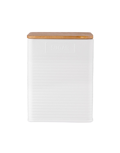 Zdjęcie: Puszka kwadratowa z pokrywą bambusową 11x11x14 cm loft biała - Sugar ALTOMDESIGN
