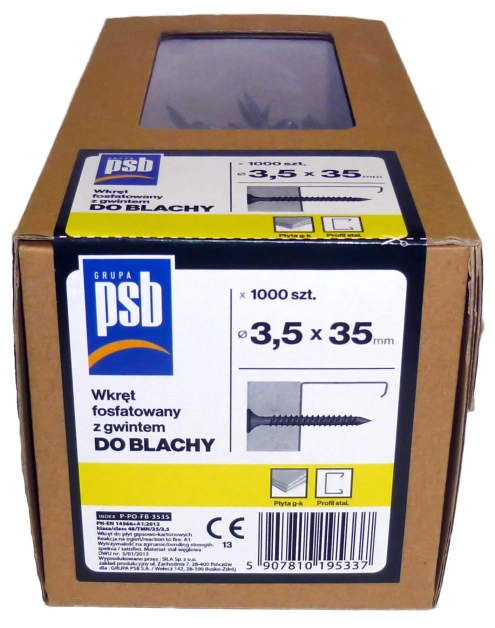 Zdjęcie: Wkręt fosfatowany do blachy 3,5x35 mm - 1000 szt. SILA