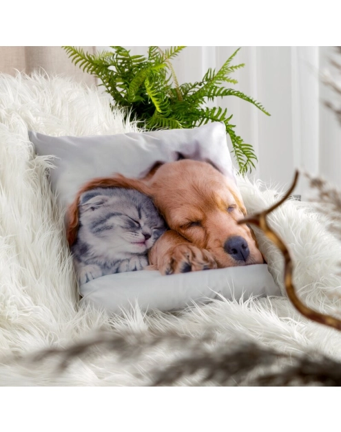 Zdjęcie: Poszewka Animal 69 biała 45 x 45 cm Mink EUROFIRANY