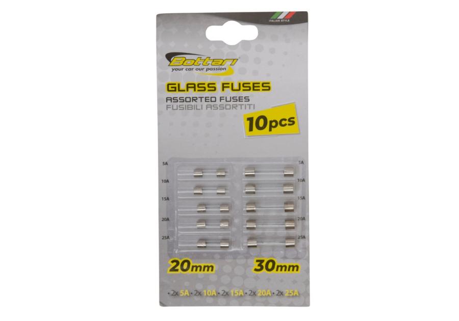Zdjęcie: Zestaw bezpieczników szklanych 10 szt. BOTTARI