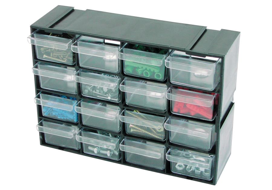 Zdjęcie: Pojemnik plastikowy 218x150x75 mm 16 szufladek PROFIX