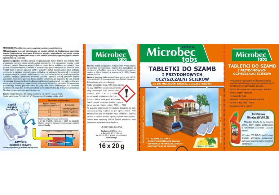Zdjęcie: Tabletka do szamb Microbec Ultra BROS