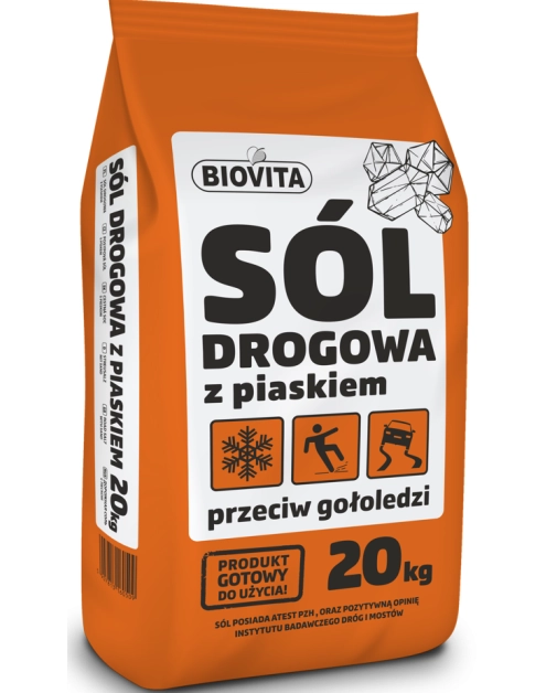 Zdjęcie: Sól z piaskiem przeciw gołoledzi 20 kg BIOVITA
