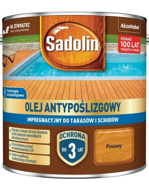 Zdjęcie: Olej antypoślizgowy impregnacyjny Pinia 2,5 L SADOLIN
