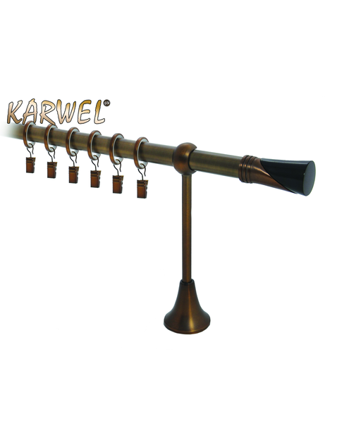 Zdjęcie: Karnisz pojedynczy Victoria fi 19 mm - 240 cm bronze taza folia of spec. KARWEL