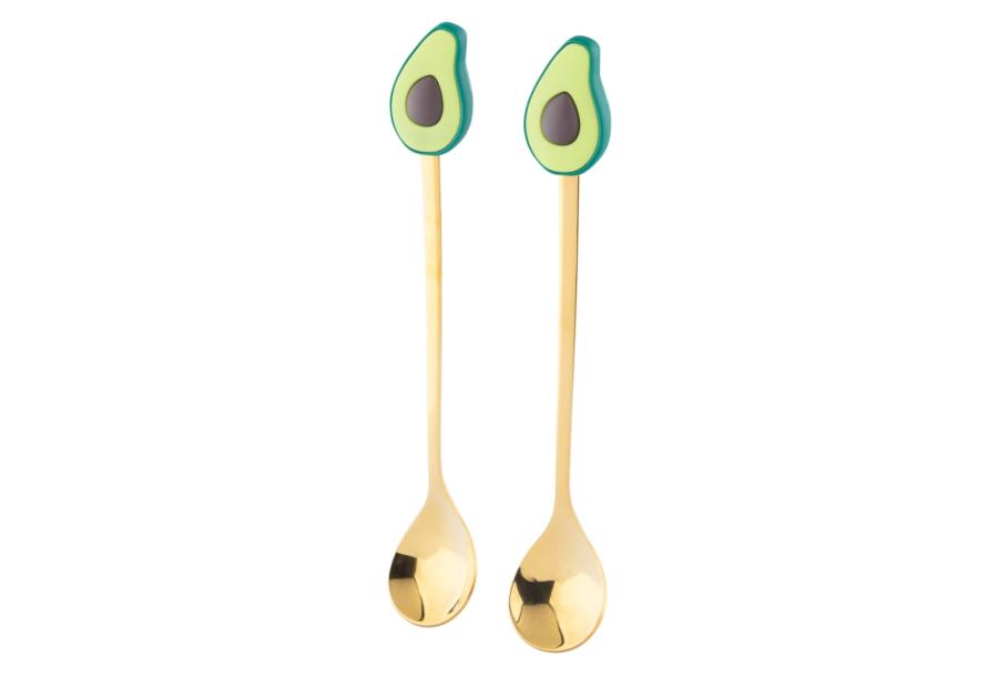 Zdjęcie: Komplet 2 łyżeczek w odcieniu złota z ozdobną końcówką awokado ALTOM DESIGN