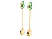 Zdjęcie: Komplet 2 łyżeczek w odcieniu złota z ozdobną końcówką awokado ALTOM DESIGN