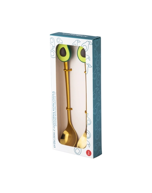 Zdjęcie: Komplet 2 łyżeczek w odcieniu złota z ozdobną końcówką awokado ALTOM DESIGN