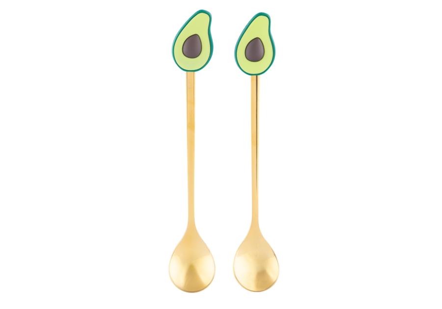 Zdjęcie: Komplet 2 łyżeczek w odcieniu złota z ozdobną końcówką awokado ALTOM DESIGN