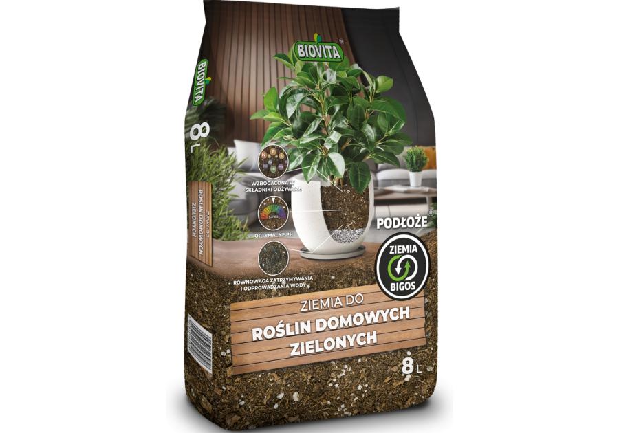 Zdjęcie: Ziemia do roślin domowych zielonych Bigos 8L BIOVITA