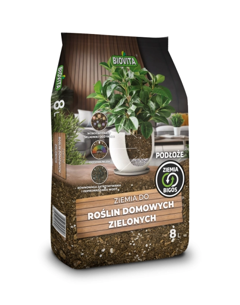 Zdjęcie: Ziemia do roślin domowych zielonych Bigos 8L BIOVITA