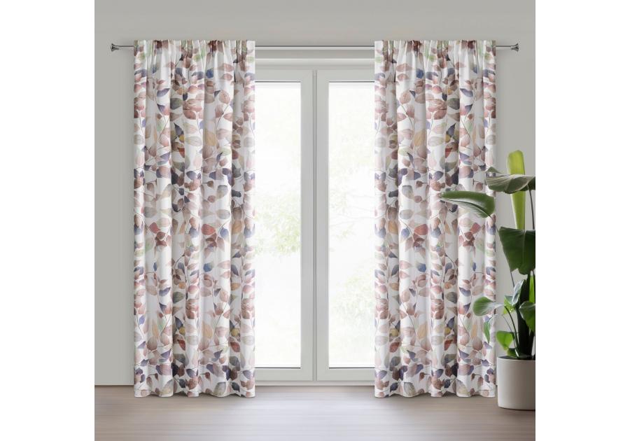 Zdjęcie: Zasłona Lili z mikrofibry 140x270 cm biało-ruda na taśmie EUROFIRANY