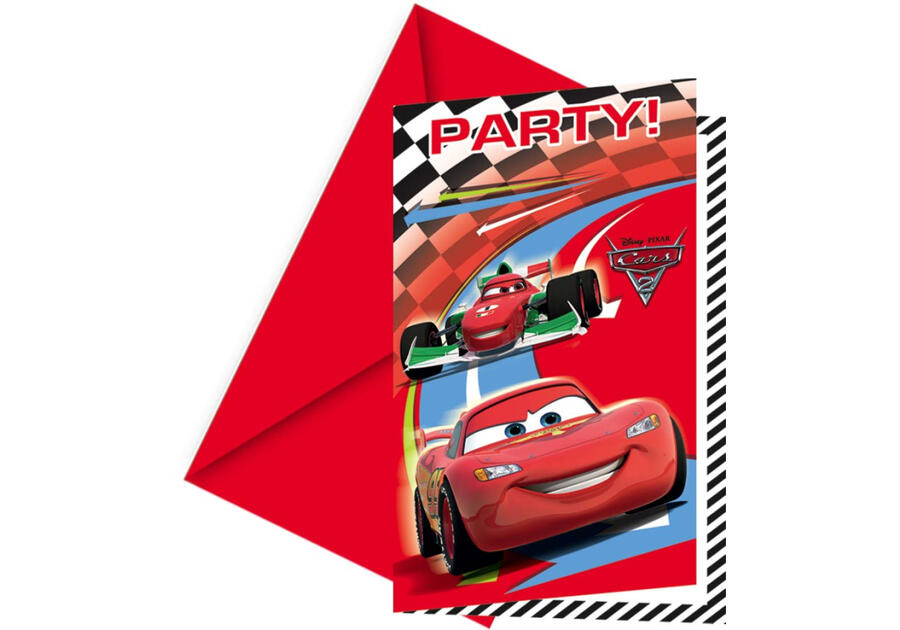 Zdjęcie: Zaparoszenie z kopertami Cars 2 - 6 szt. DISNEY