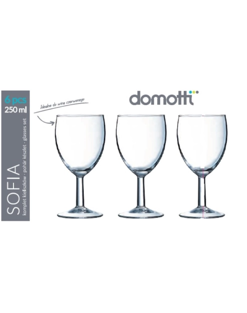 Zdjęcie: Komplet 6 kieliszków do wina Sofia 250 ml DOMOTTI