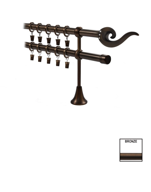 Zdjęcie: Karnisz podwójny Victoria fi 19 mm - 320 cm bronze fuego KARWEL