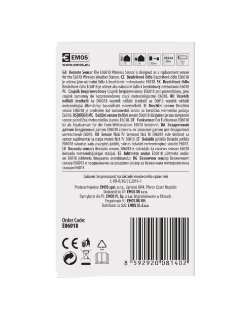 Zdjęcie: Czujnik do stacji E6018, E6016 EMOS