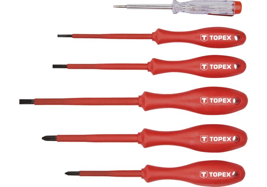 Zdjęcie: Wkrętaki 1000V, zestaw 6 sztuk TOPEX