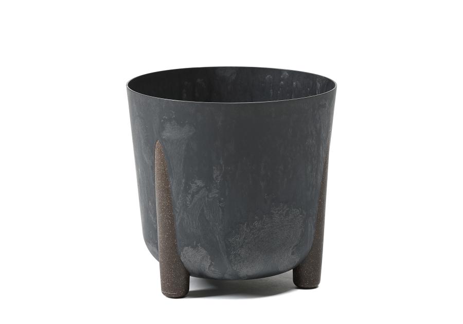 Zdjęcie: Donica Frida 260 mm Eco recycled, czarny beton LAMELA
