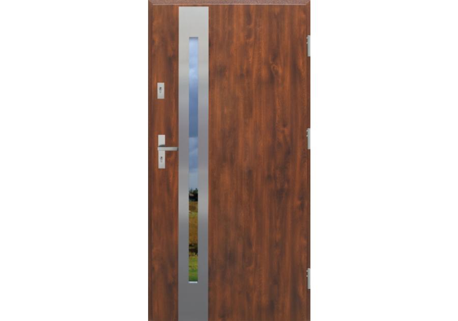 Zdjęcie: Drzwi zewnętrzne stalowo-drewniane Disting Otello 12B Dąb złoty 80 cm prawe KR CENTER