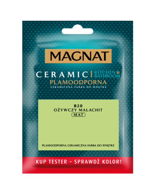 Zdjęcie: Tester farba ceramiczna Kitchen&Bathroom ozywczy malachit 30 ml MAGNAT