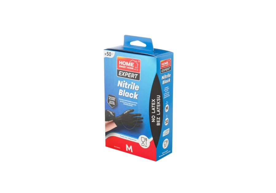 Zdjęcie: Rękawice nitrylowe Black Expert M 50 sztuk HOME SWEET HOME
