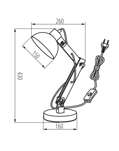 Zdjęcie: Lampka biurkowa Unle E27 B KINGBERRY