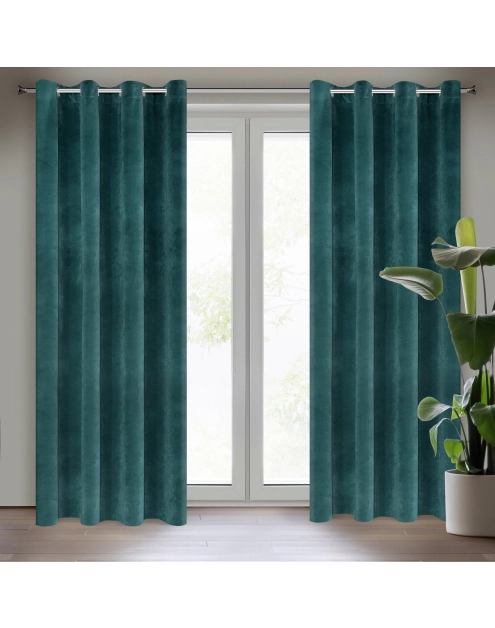 Zdjęcie: Zasłona gotowa Villa 140x250 cm ciemnoturkusowy EUROFIRANY