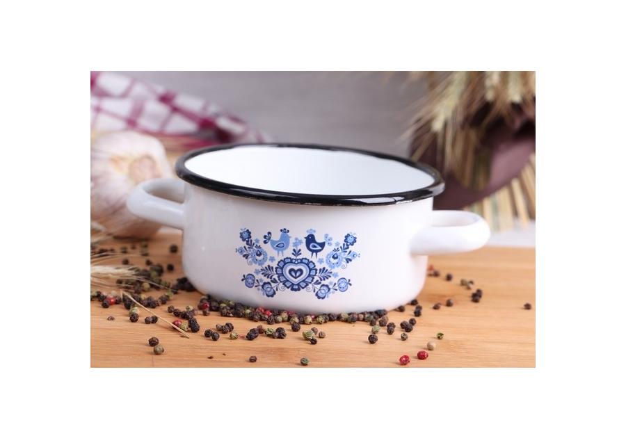 Zdjęcie: Rondel Blue 14 cm - 1 L z uchwytami EMALIA