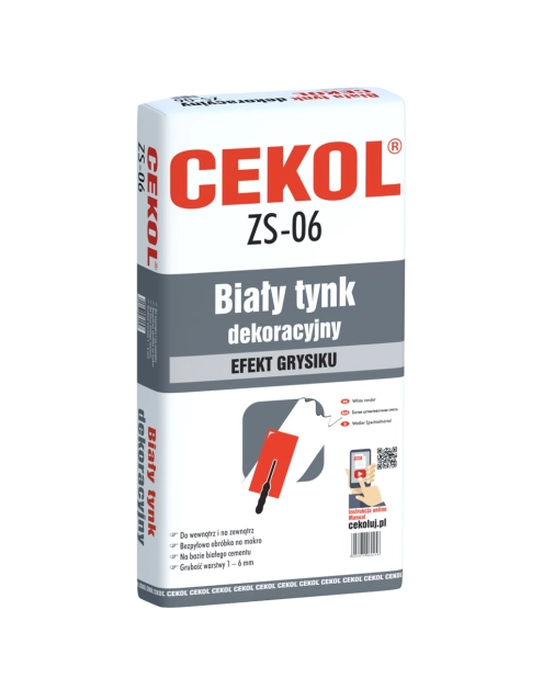 Zdjęcie: Zaprawa szpachlowa ZS-06 biała 25 kg CEKOL