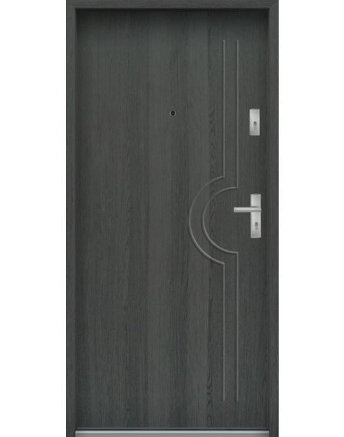 Zdjęcie: Drzwi wejściowe do mieszkań Bastion N-03 Grafit 80 cm lewe OSP KR CENTER