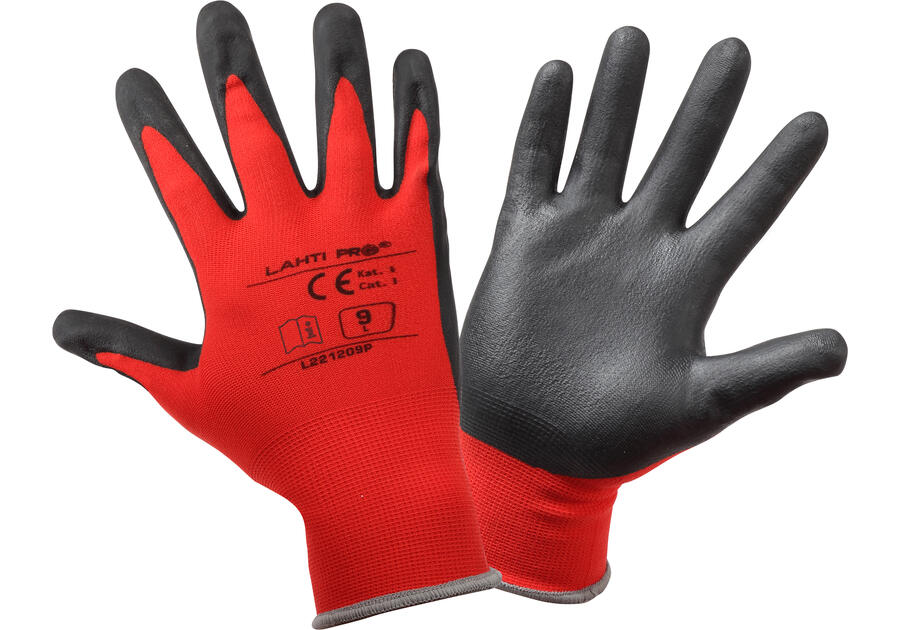 Zdjęcie: Rękawice nitrylowe czerwono-czarne,  8, CE, LAHTI PRO
