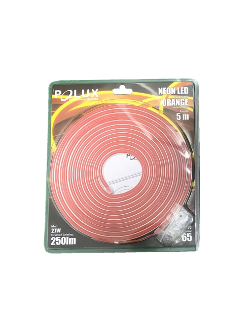 Zdjęcie: Pasek LED Neon silikon 12V 27 W 5 m pomarańczowy POLUX
