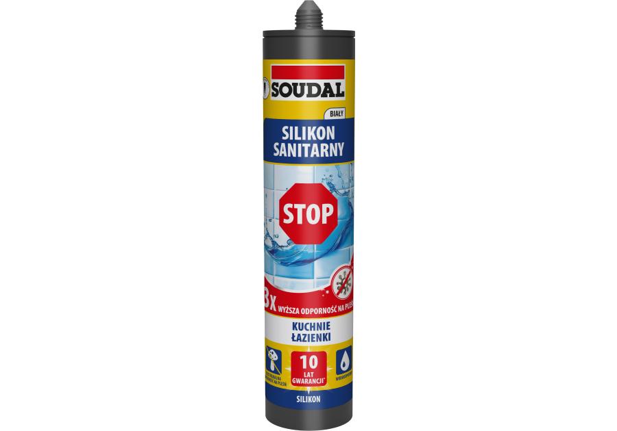 Zdjęcie: Silikon sanitarny STOP biały 280 ml SOUDAL