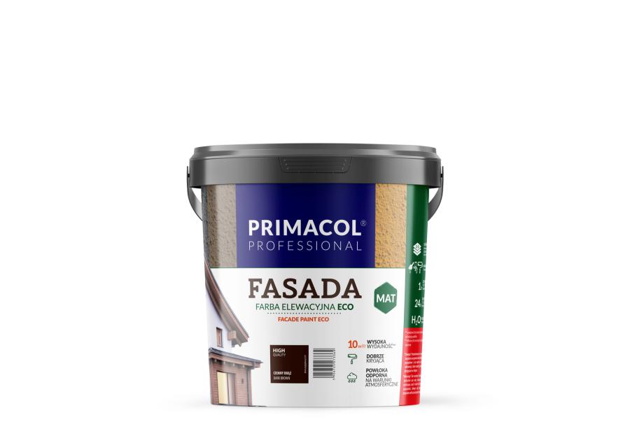 Zdjęcie: Farba Fasada Eco ciemny brąz 0,9 L PRIMACOL
