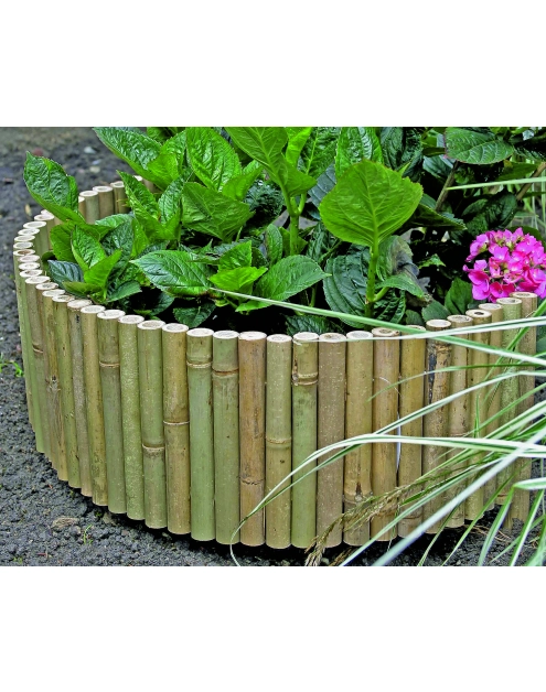 Zdjęcie: Płotek ogrodowy z bambusu Bamboo Border 0,35x1 m, naturalny NORTENE