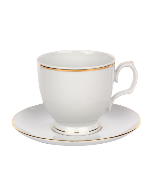 Zdjęcie: Filiżanka Cappuccino Mariapaula Złota Linia  350 ml, spodek 17 cm w opasce ALTOMDESIGN