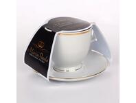 Zdjęcie: Filiżanka Cappuccino Mariapaula Złota Linia  350 ml, spodek 17 cm w opasce ALTOMDESIGN