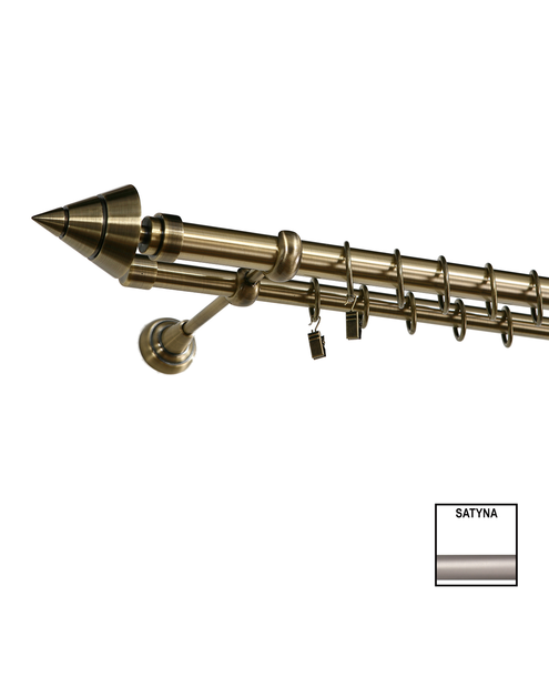 Zdjęcie: Karnisz podwójny Zeus fi 25 mm - 320 cm avanti satyna KARWEL