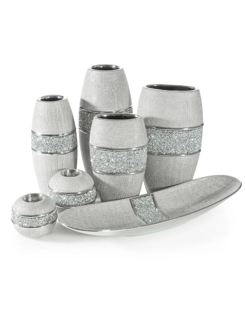 Zdjęcie: Wazon Paloma 17x11x29 cm srebrny EUROFIRANY