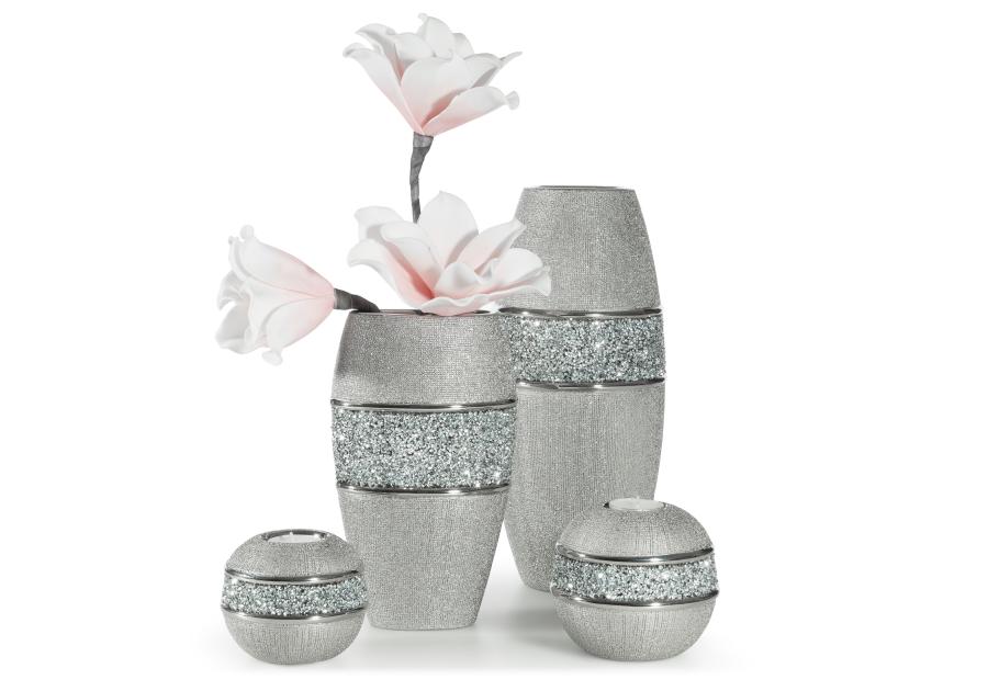 Zdjęcie: Wazon Paloma 17x11x29 cm srebrny EUROFIRANY