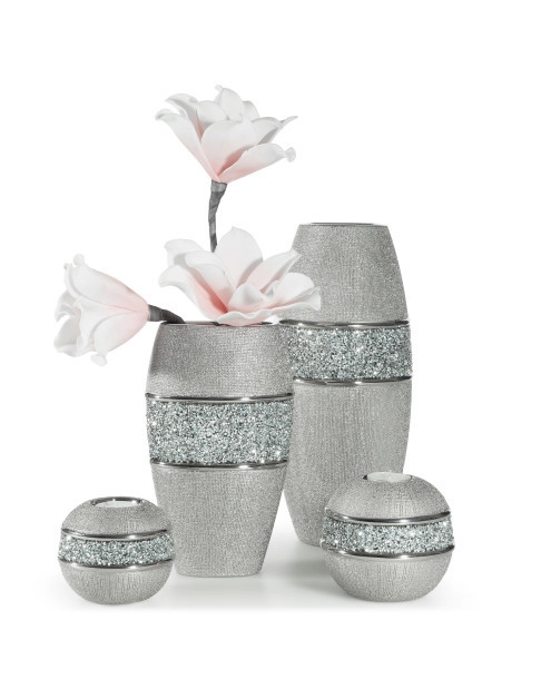 Zdjęcie: Wazon Paloma 17x11x29 cm srebrny EUROFIRANY