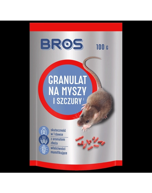 Zdjęcie: Granulat na myszy i szczury 100 g BROS