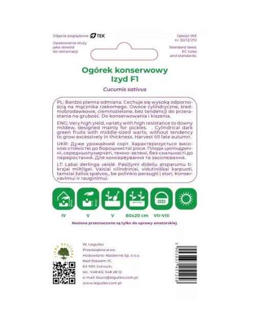 Zdjęcie: Ogórek Izyd F1 5 g W.LEGUTKO