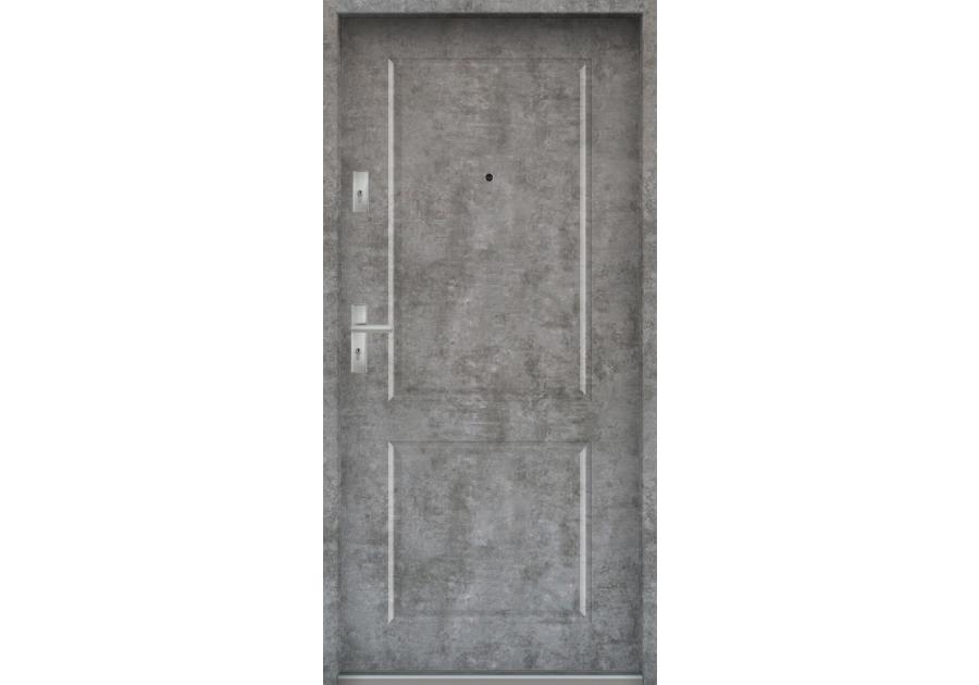 Zdjęcie: Drzwi wejściowe do mieszkań Bastion S-91 Beton srebrny 80 cm prawe ODR KR CENTER