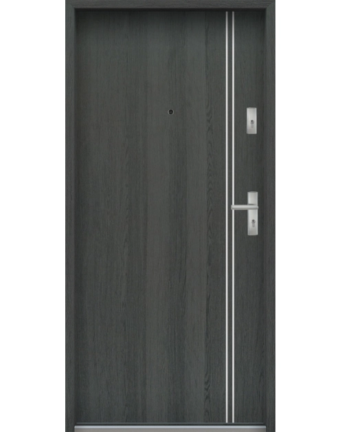 Zdjęcie: Drzwi wejściowe do mieszkań Bastion A-37 Grafit 90 cm lewe ODR KR CENTER