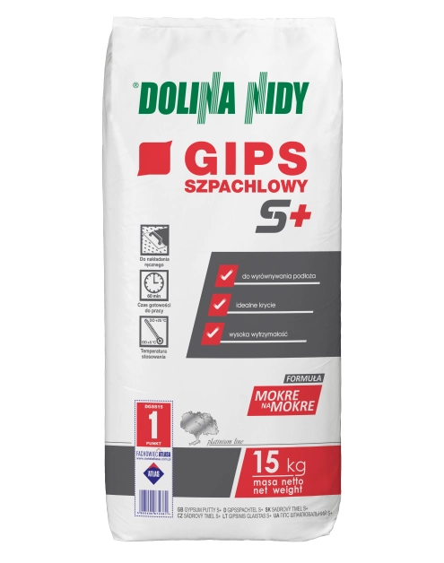 Zdjęcie: Gips szpachlowy S+, 15 kg DOLINA NIDY