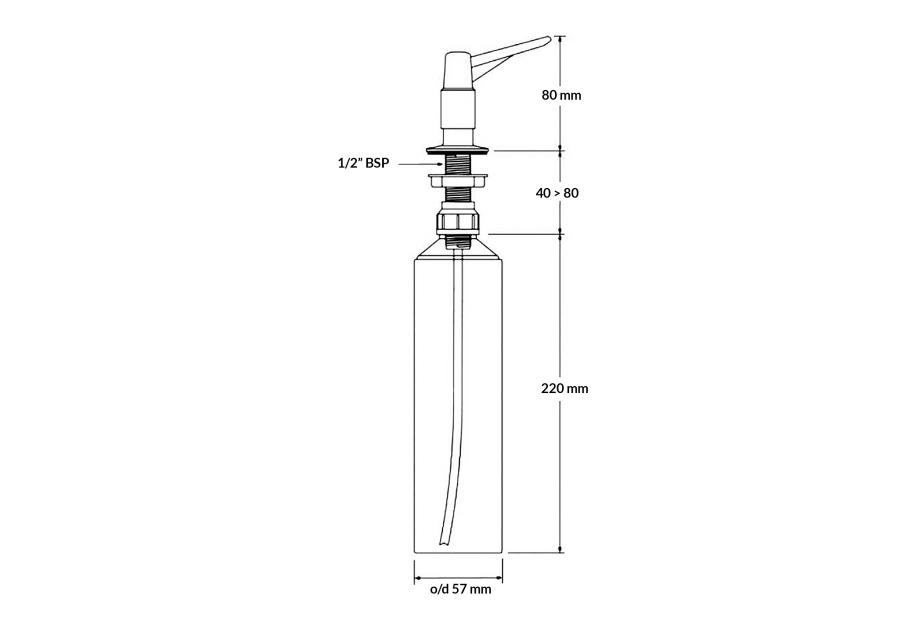 Zdjęcie: Dozownik do płynów mocowany w blacie zlewozmywaku lub umywalce, element dozujący abs chrom MCALPINE