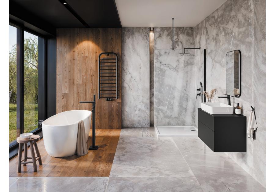 Zdjęcie: Bateria wannowa wolnostojąca z zestawem prysznicowym DEANTE