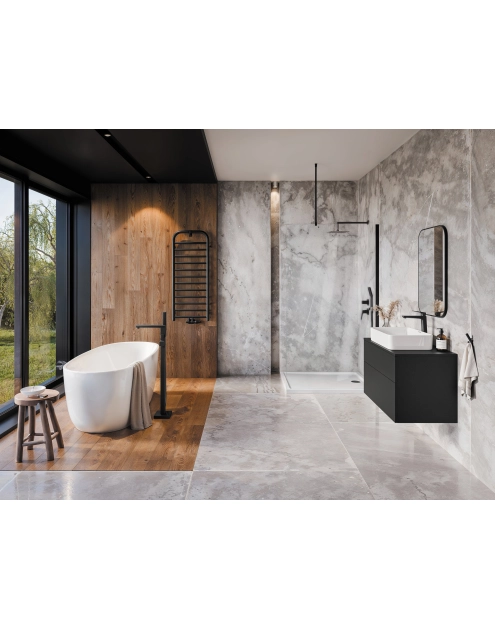 Zdjęcie: Bateria wannowa wolnostojąca z zestawem prysznicowym DEANTE